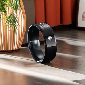 Maxpower (black, 8) New Fashion Titanium Steel Ring With Diamond Personality Men's R Maxpower (black, 8) New Fashion Titanium Steel Ring With Diamond Personality Men's R