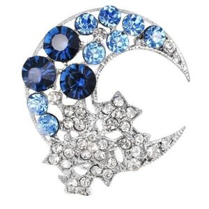 Maxpower (blue) Temperament Moon Star Brooch Crescent Moon Brooch Pin Suit Pin Sparkling Maxpower (blue) Temperament Moon Star Brooch Crescent Moon Brooch Pin Suit Pin Sparkling