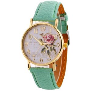 Maxpower (light blue) Women Arabic Number Rose Flower Round Dial Faux Leather Band Quartz Maxpower (light blue) Women Arabic Number Rose Flower Round Dial Faux Leather Band Quartz