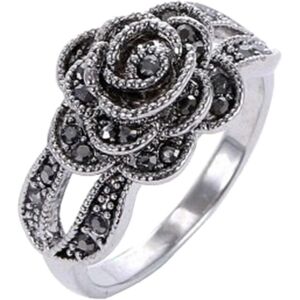 Maxpower (silver, Us 9) Groovy Ring Engagement Wedding Lady Vintage Rose Flower Shiny Fin Maxpower (silver, Us 9) Groovy Ring Engagement Wedding Lady Vintage Rose Flower Shiny Fin