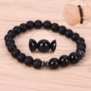 Maxpower (black, Adjustable) Classic Mens Black Tourmaline Matte Agate Stone Protection Y Maxpower (black, Adjustable) Classic Mens Black Tourmaline Matte Agate Stone Protection Y