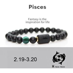 Maxpower (pisces) Men Women 12 Constellation Bracelet Elastic Bracelet Hand Woven Adjusta Maxpower (pisces) Men Women 12 Constellation Bracelet Elastic Bracelet Hand Woven Adjusta