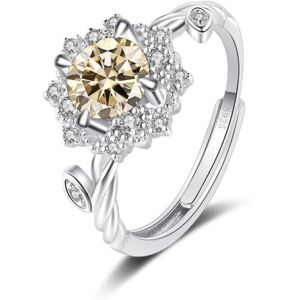 Maxpower (light yellow, 1ct adjustable) Bague Ringen Round 8h8a Vvs D Color 1ct Moissanit Maxpower (light yellow, 1ct adjustable) Bague Ringen Round 8h8a Vvs D Color 1ct Moissanit