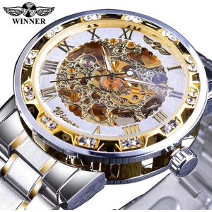 Maxpower (white,gold) Winner Transparent Fashion Luminous Gear Movement Royal Design Men Maxpower (white,gold) Winner Transparent Fashion Luminous Gear Movement Royal Design Men