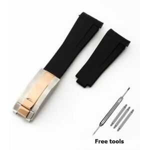 Maxpower (Black-R-2 20mm no logo) 20mm 21mm Premium Silicone Strap For Rolex Submariner Maxpower (Black-R-2 20mm no logo) 20mm 21mm Premium Silicone Strap For Rolex Submariner