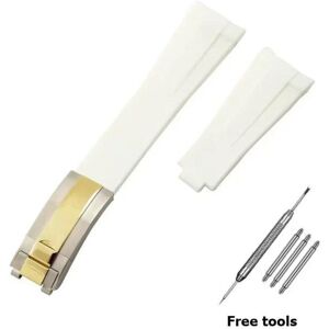 Maxpower (White-G-2 20mm no logo) 20mm 21mm Premium Silicone Strap For Rolex Submariner Maxpower (White-G-2 20mm no logo) 20mm 21mm Premium Silicone Strap For Rolex Submariner