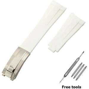Maxpower (White-S 20mm no logo) 20mm 21mm Premium Silicone Strap For Rolex Submariner Da Maxpower (White-S 20mm no logo) 20mm 21mm Premium Silicone Strap For Rolex Submariner Da