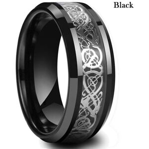 Maxpower (black, 12) 8 Colors 8mm Men's Stainless Steel Dragon Ring Inlay Red Green Maxpower (black, 12) 8 Colors 8mm Men's Stainless Steel Dragon Ring Inlay Red Green