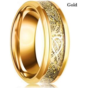 Maxpower (gold, 9) 8 Colors 8mm Men's Stainless Steel Dragon Ring Inlay Red Green Bl Maxpower (gold, 9) 8 Colors 8mm Men's Stainless Steel Dragon Ring Inlay Red Green Bl