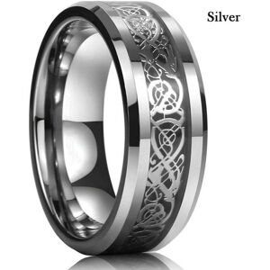 Maxpower (silver, 11) 8 Colors 8mm Men's Stainless Steel Dragon Ring Inlay Red Green Maxpower (silver, 11) 8 Colors 8mm Men's Stainless Steel Dragon Ring Inlay Red Green