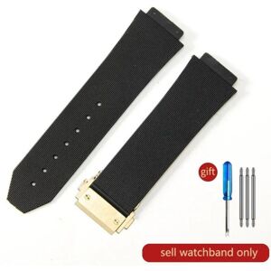 Maxpower (J02-Black-Gold-Z2 26x19mm) For Hublot Yubo High Quality Silicone Waterproof Wa Maxpower (J02-Black-Gold-Z2 26x19mm) For Hublot Yubo High Quality Silicone Waterproof Wa