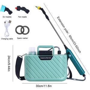 Maxpower (Green) 5L Powerful Electric Sprayer with 2 Mist Nozzles USB Rechargeable Lawn E Maxpower (Green) 5L Powerful Electric Sprayer with 2 Mist Nozzles USB Rechargeable Lawn E