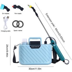 Maxpower (Blue) 5L Powerful Electric Sprayer with 2 Mist Nozzles USB Rechargeable Lawn El Maxpower (Blue) 5L Powerful Electric Sprayer with 2 Mist Nozzles USB Rechargeable Lawn El