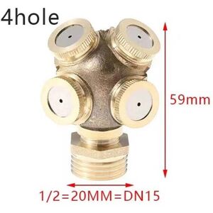 Maxpower (4hole Male) 1/2" Misting Nozzle Brass Atomizing Spray Fitting Nebulizer Hose Co Maxpower (4hole Male) 1/2" Misting Nozzle Brass Atomizing Spray Fitting Nebulizer Hose Co