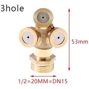 Maxpower (3hole Male) 1/2" Misting Nozzle Brass Atomizing Spray Fitting Nebulizer Hose Co Maxpower (3hole Male) 1/2" Misting Nozzle Brass Atomizing Spray Fitting Nebulizer Hose Co