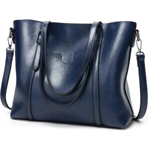 Unbranded (dark blue) Genuine Leather Women's Tote Bag Elegant Shoulder And Crossbody Hand Unbranded (dark blue) Genuine Leather Women's Tote Bag Elegant Shoulder And Crossbody Hand