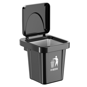 χωρίς σήμα Stainless Steel Wall-Hanging Ashtray with Lid Trash Can-Shaped A χωρίς σήμα Stainless Steel Wall-Hanging Ashtray with Lid Trash Can-Shaped A