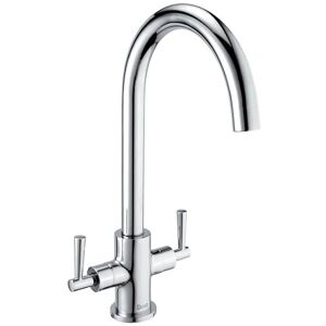 Deva NTN104 Twin Lever Kitchen Sink Mixer Tap with Chrome Finish Swivel Spout - Deva NTN104 Twin Lever Kitchen Sink Mixer Tap with Chrome Finish Swivel Spout -