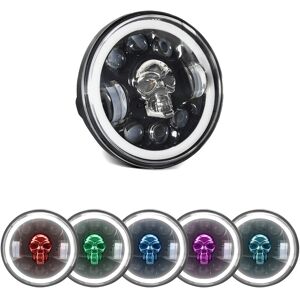 Maxpower 1Pcs 5.75 inch Motorcycle LED Headlight Skull Patternwith High/Low Beam Turn Sig Maxpower 1Pcs 5.75 inch Motorcycle LED Headlight Skull Patternwith High/Low Beam Turn Sig