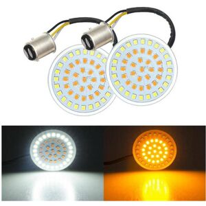 Maxpower 2x 1157 LED White Amber Stop Brake Turn Signal Inserts Lights Lamp For Harley S Maxpower 2x 1157 LED White Amber Stop Brake Turn Signal Inserts Lights Lamp For Harley S