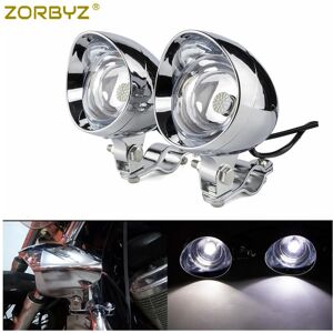 Maxpower 1 Set Motorcycle Chrome LED Bullet Passing Spot Fog Light With Roll Cage Guard Maxpower 1 Set Motorcycle Chrome LED Bullet Passing Spot Fog Light With Roll Cage Guard
