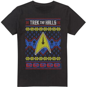 (S, Black) Star Trek Mens Trek the Halls Ugly Christmas T-Shirt (S, Black) Star Trek Mens Trek the Halls Ugly Christmas T-Shirt