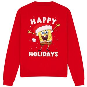 (XL, Red) SpongeBob SquarePants Unisex Adult Happy Holidays Christmas Sweatshirt (XL, Red) SpongeBob SquarePants Unisex Adult Happy Holidays Christmas Sweatshirt