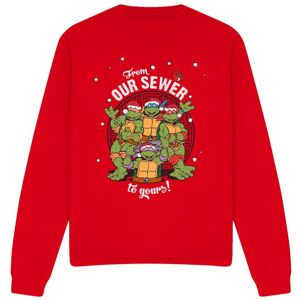 (S, Red) Teenage Mutant Ninja Turtles Unisex Adult Merry Christmas From Our Sewe (S, Red) Teenage Mutant Ninja Turtles Unisex Adult Merry Christmas From Our Sewe