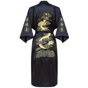 Unbranded (black, XXL) Ethnic Chinese Style Men's Clothing Men's Dalong Bathrobe Bathrobe Unbranded (black, XXL) Ethnic Chinese Style Men's Clothing Men's Dalong Bathrobe Bathrobe