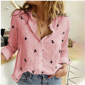 Maxpower (Pink Bird, M) Fashion women's printed shirts women's long-sleeved tops pure cot Maxpower (Pink Bird, M) Fashion women's printed shirts women's long-sleeved tops pure cot