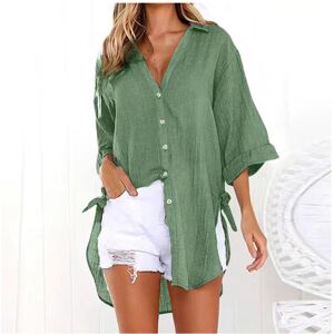 Maxpower (Green, XL) Lace-up Irregular Shirts And Blouses OL Elegant Blouses For Women Su Maxpower (Green, XL) Lace-up Irregular Shirts And Blouses OL Elegant Blouses For Women Su