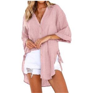 Maxpower (Pink, 4XL) Lace-up Irregular Shirts And Blouses OL Elegant Blouses For Women Su Maxpower (Pink, 4XL) Lace-up Irregular Shirts And Blouses OL Elegant Blouses For Women Su