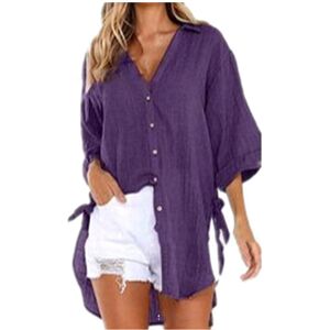 Maxpower (Purple, XL) Lace-up Irregular Shirts And Blouses OL Elegant Blouses For Women S Maxpower (Purple, XL) Lace-up Irregular Shirts And Blouses OL Elegant Blouses For Women S