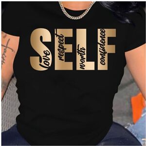 Maxpower (FQ008W Black, XXXL) Letter Print Crew Neck T-Shirt, Casual Short Sleeve T-Shirt Maxpower (FQ008W Black, XXXL) Letter Print Crew Neck T-Shirt, Casual Short Sleeve T-Shirt