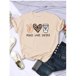 Maxpower (Khaki, XXL) Peace Love Coffee Prints Women Tshirts Cotton High Quality T-Shirts Maxpower (Khaki, XXL) Peace Love Coffee Prints Women Tshirts Cotton High Quality T-Shirts