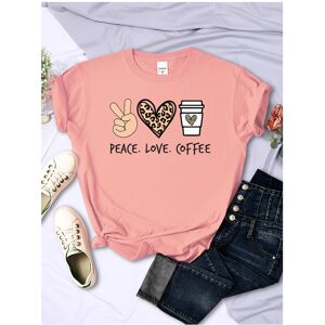 Maxpower (Pink, XL) Peace Love Coffee Prints Women Tshirts Cotton High Quality T-Shirts B Maxpower (Pink, XL) Peace Love Coffee Prints Women Tshirts Cotton High Quality T-Shirts B