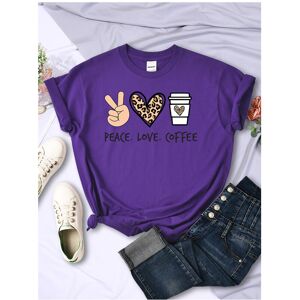 Maxpower (Purple, M) Peace Love Coffee Prints Women Tshirts Cotton High Quality T-Shirts Maxpower (Purple, M) Peace Love Coffee Prints Women Tshirts Cotton High Quality T-Shirts