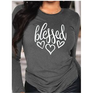 Maxpower (KY87-grey, XL) Blessed Heart Print Crew Neck T shirt Casual Long Autumn winter Maxpower (KY87-grey, XL) Blessed Heart Print Crew Neck T shirt Casual Long Autumn winter