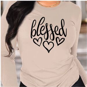 Maxpower (KY87-Yellow, XL) Blessed Heart Print Crew Neck T shirt Casual Long Autumn winte Maxpower (KY87-Yellow, XL) Blessed Heart Print Crew Neck T shirt Casual Long Autumn winte