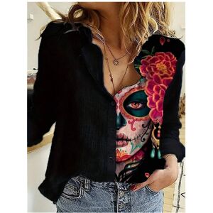 Maxpower (B25SZX241117141122, XL) Fresh And Elegant Butterfly Print Long Sleeve Lapel Shi Maxpower (B25SZX241117141122, XL) Fresh And Elegant Butterfly Print Long Sleeve Lapel Shi