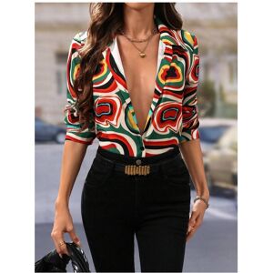 Maxpower (B25SZX241117141123, XL) Fresh And Elegant Butterfly Print Long Sleeve Lapel Shi Maxpower (B25SZX241117141123, XL) Fresh And Elegant Butterfly Print Long Sleeve Lapel Shi