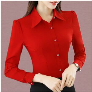 Maxpower (2033Red, M) White Shirt Women Chiffon Dress Shirt Long Sleeve Blouses Slim Wome Maxpower (2033Red, M) White Shirt Women Chiffon Dress Shirt Long Sleeve Blouses Slim Wome