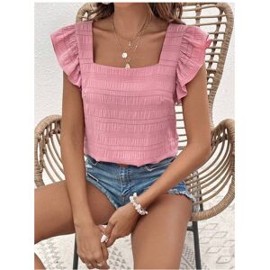 Maxpower (JTM0155 Pink Red, S) Solid Color Casual Blouses For Women Fashion Summer Fashi Maxpower (JTM0155 Pink Red, S) Solid Color Casual Blouses For Women Fashion Summer Fashi