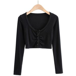 Maxpower (black, L) Slim V-neck Long Sleeve Bottomed Womens Tops And Blouses High Street Maxpower (black, L) Slim V-neck Long Sleeve Bottomed Womens Tops And Blouses High Street