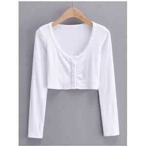 Maxpower (WHITE, S) Slim V-neck Long Sleeve Bottomed Womens Tops And Blouses High Street Maxpower (WHITE, S) Slim V-neck Long Sleeve Bottomed Womens Tops And Blouses High Street