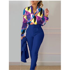 Maxpower (DEEP BLUE, XL) Women's Printed Long Sleeved Shirt Suit Spring Summer Slim High Maxpower (DEEP BLUE, XL) Women's Printed Long Sleeved Shirt Suit Spring Summer Slim High