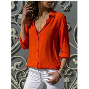 Maxpower (ORANGE RED, 5XL) Casual Long Sleeve Solid Shirt Luxury Women's Blouses Elegant Maxpower (ORANGE RED, 5XL) Casual Long Sleeve Solid Shirt Luxury Women's Blouses Elegant