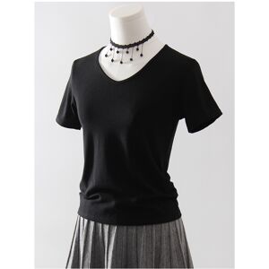 Maxpower (Black, XL) Slim V Neck T Shirts For Women Short Sleeves Black Slim Tops Summer Maxpower (Black, XL) Slim V Neck T Shirts For Women Short Sleeves Black Slim Tops Summer