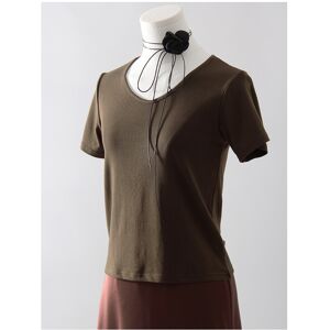 Maxpower (Coffee, L) Slim V Neck T Shirts For Women Short Sleeves Black Slim Tops Summer Maxpower (Coffee, L) Slim V Neck T Shirts For Women Short Sleeves Black Slim Tops Summer