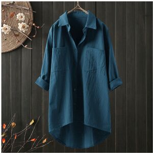 Maxpower (Blue, XL) Womens Cotton Button Down Shirts Solid Classic Long Sleeve Work Blous Maxpower (Blue, XL) Womens Cotton Button Down Shirts Solid Classic Long Sleeve Work Blous